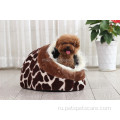 Роскошная новая теплая флисовая зимняя кровать для собак и кошек